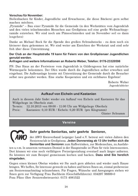 AMTSBLATT DER GEMEINDE GROSSPÖSNA - in Grosspösna