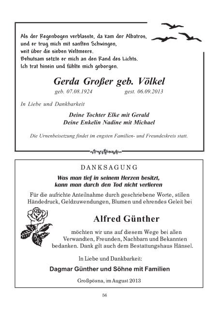 AMTSBLATT DER GEMEINDE GROSSPÖSNA - in Grosspösna