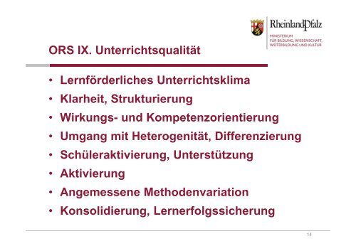 Weiterentwicklung der Grundschule, Bildungsstandards konkret