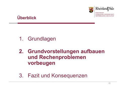 Weiterentwicklung der Grundschule, Bildungsstandards konkret