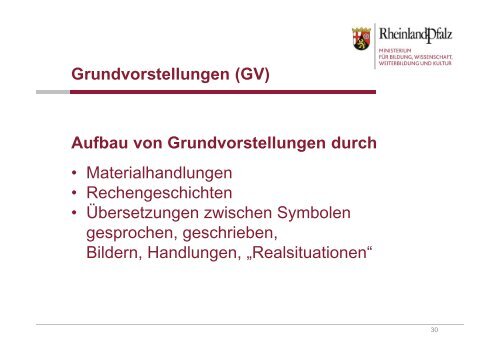 Weiterentwicklung der Grundschule, Bildungsstandards konkret