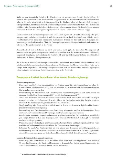 Greenpeace-Forderungen zur Bundestagswahl 2013