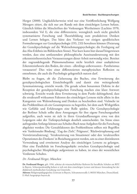 Klaus Michael Schulte (2005): Lernen durch Einsicht. Erweiterung ...