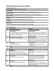 2013 Fall Research Symposium Schedule