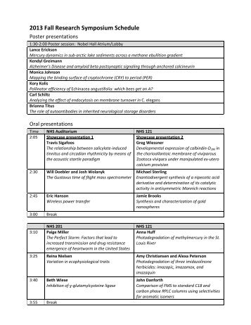 2013 Fall Research Symposium Schedule