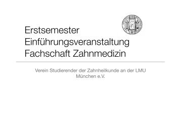 Einführung - Fachschaft Zahnmedizin München