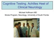 Cognitive Testing: Achilles Heel of Clinical Neurology - USF Health