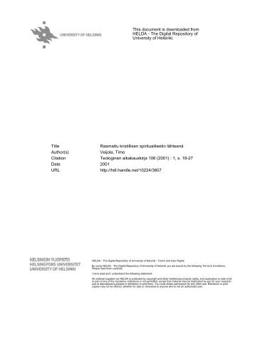 This document is downloaded from HELDA - The ... - Helda - Helsinki.fi