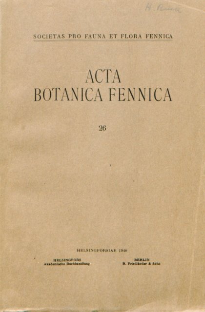 ACTA BOTANICA FENNICA - Helda