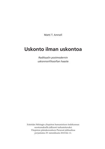 Uskonto ilman uskontoa (PDF) - Helda