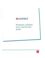 Instructor Guide to the Personal Learning Plan - McGraw-Hill