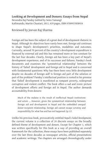 Looking at Development and Donors: Essays from Nepal Reviewed ...