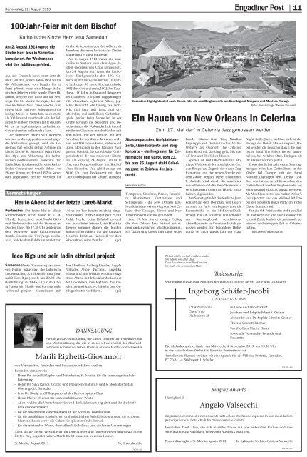 Engadiner Post Nr. 97 vom 22. August 2013