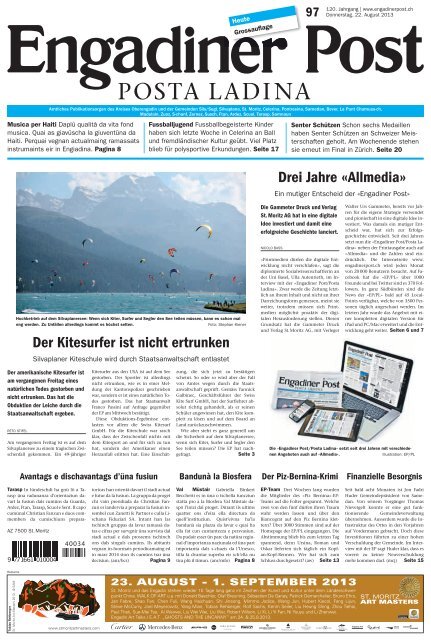 Engadiner Post Nr. 97 vom 22. August 2013