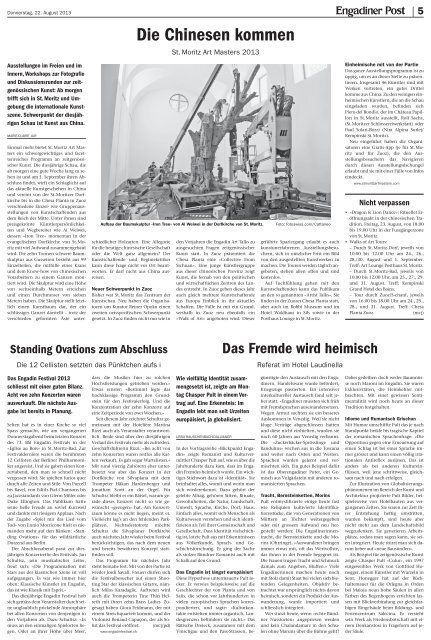 Engadiner Post Nr. 97 vom 22. August 2013
