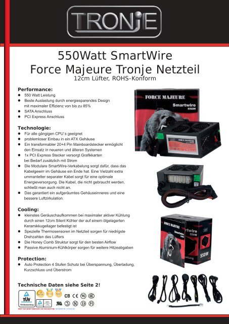 550watt Smartwire Force Majeure Tronje Netzteil