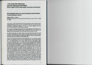 Die Vereinten Nationen und das Deutschland-Problem in den ...