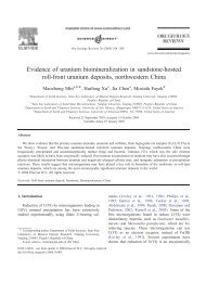 Evidence of uranium biomineralization in sandstone-hosted roll-front ...