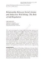 Relationship between social axioms and subjective well-being