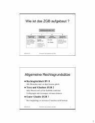 Wie ist das ZGB aufgebaut ? Allgemeine Rechtsgrundsätze