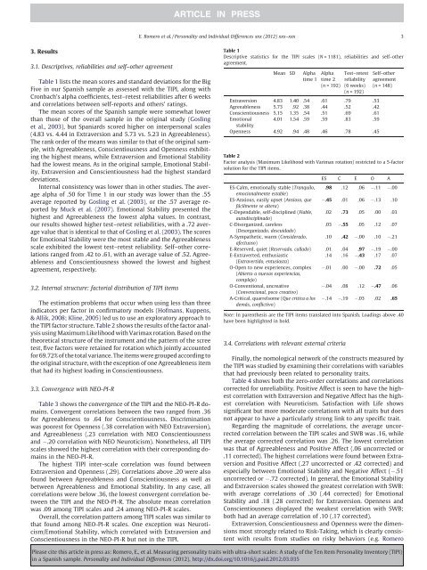 Measuring personality traits with ultra-short scales: A study of the ...