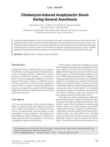 Clindamycin-induced Anaphylactic Shock During General Anesthesia