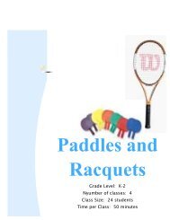 Paddles and Rackets Unit Plan