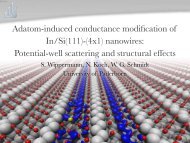 Adatom-induced conductance modification of In/Si(111)-(4x1 ...