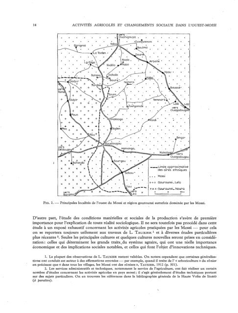 Activités agricoles et changements sociaux dans l'Ouest Mossi ...