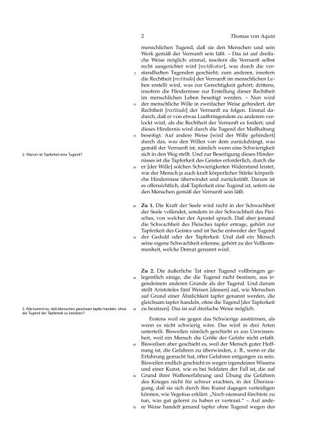 Thomas von Aquin Die Tapferkeit [De fortitudine] - Hoye.de