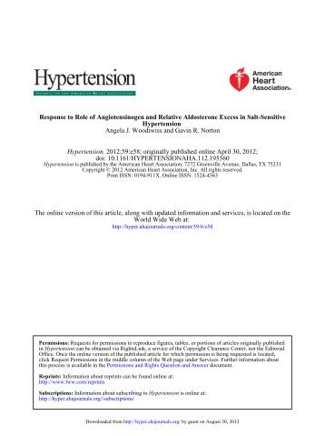 Letter to the Editor - Hypertension
