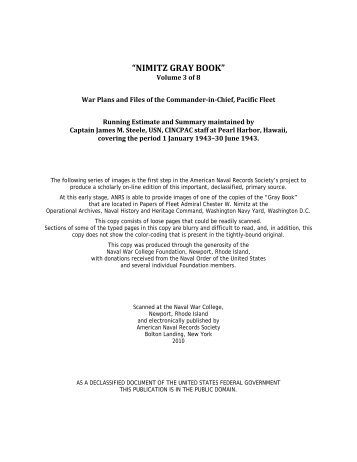 Nimitz "Gray Book" Volume 3 of 8 - Ibiblio
