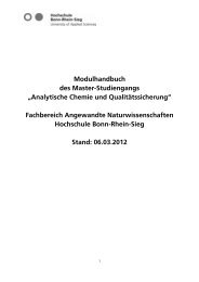 Modulhandbuch - Fachbereich Angewandte Naturwissenschaften ...