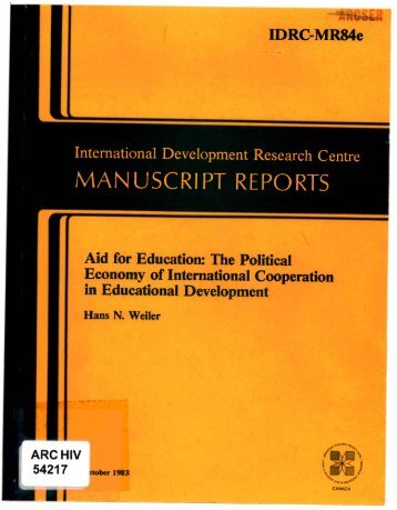 manuscript reports - International Development Research Centre