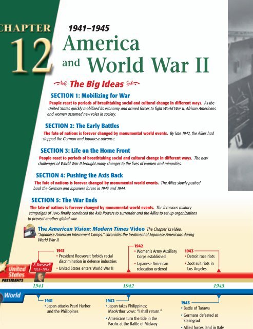 America And World War 2 1941 To 1945 Worksheet Answers