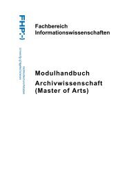 Modulhandbuch - Fachbereich Informationswissenschaften