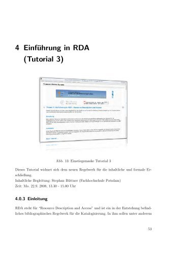 4 Einführung in RDA (Tutorial 3) - Fachhochschule Potsdam