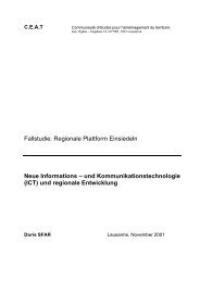 Fallstudie: Regionale Plattform Einsiedeln Neue ... - Infoscience