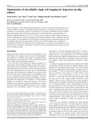 Optimization of microfluidic single cell trapping for long-term on-chip ...