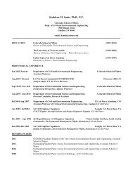 Kate's CV - Inside Mines - Colorado School of Mines