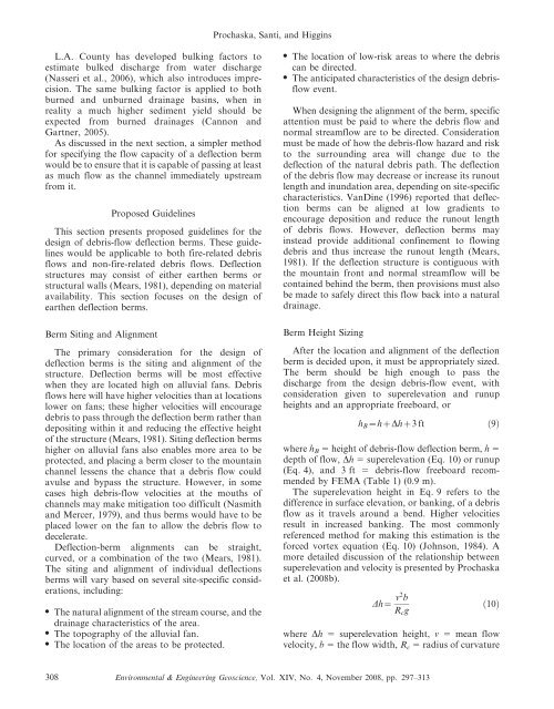 Debris Basin and Deflection Berm Design for Fire-Related Debris ...