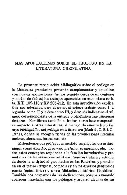 MAS APORTACIONES SOBRE EL PROLOGO EN LA ... - InterClassica