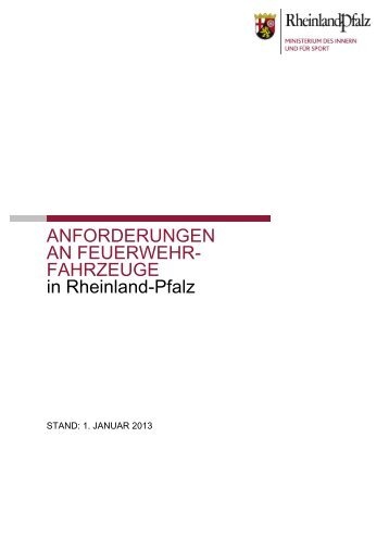 Anforderungen an Feuerwehrfahrzeuge in Rheinland-Pfalz