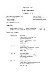 Curriculum Vitae - Trinity College