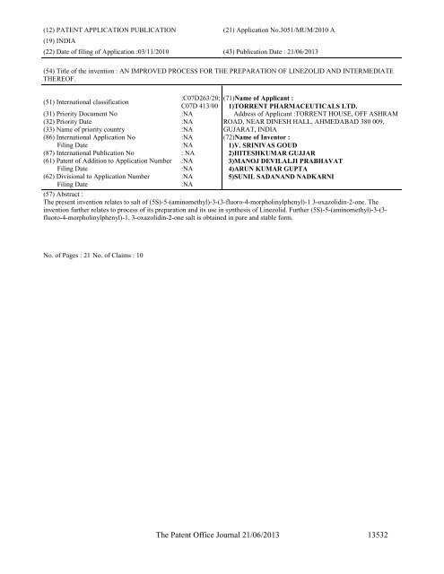 Part-I - Controller General of Patents Designs and Trademarks