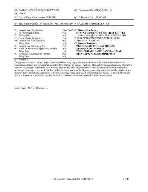 Part-I - Controller General of Patents Designs and Trademarks