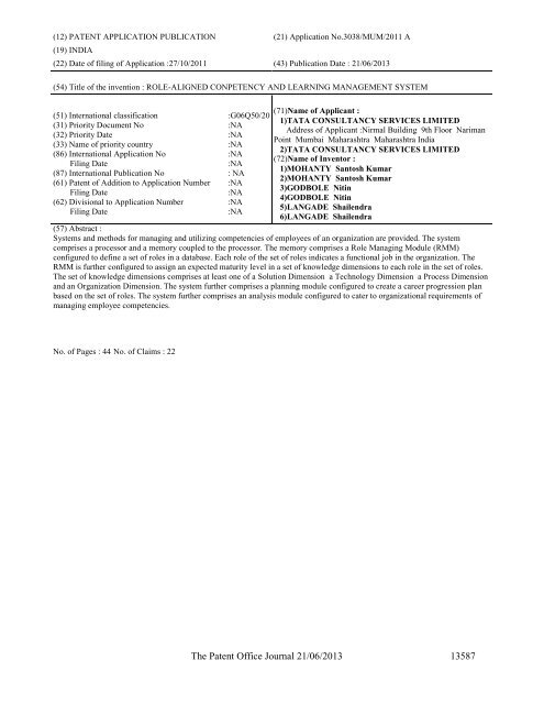 Part-I - Controller General of Patents Designs and Trademarks