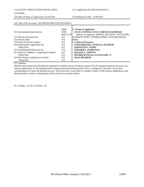 Part-I - Controller General of Patents Designs and Trademarks