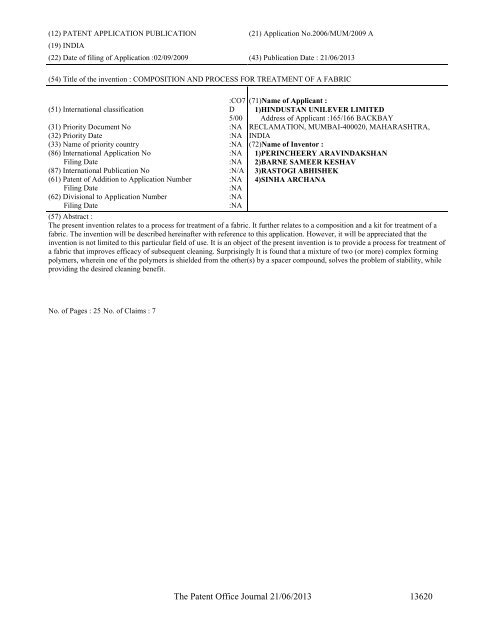 Part-I - Controller General of Patents Designs and Trademarks