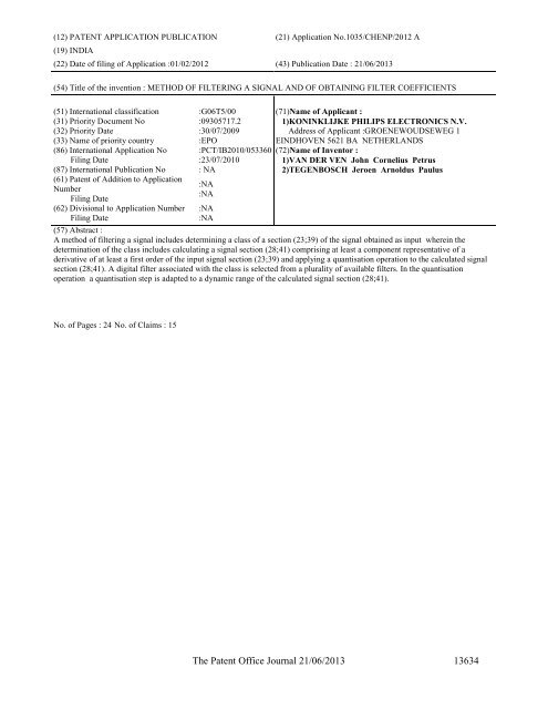 Part-I - Controller General of Patents Designs and Trademarks